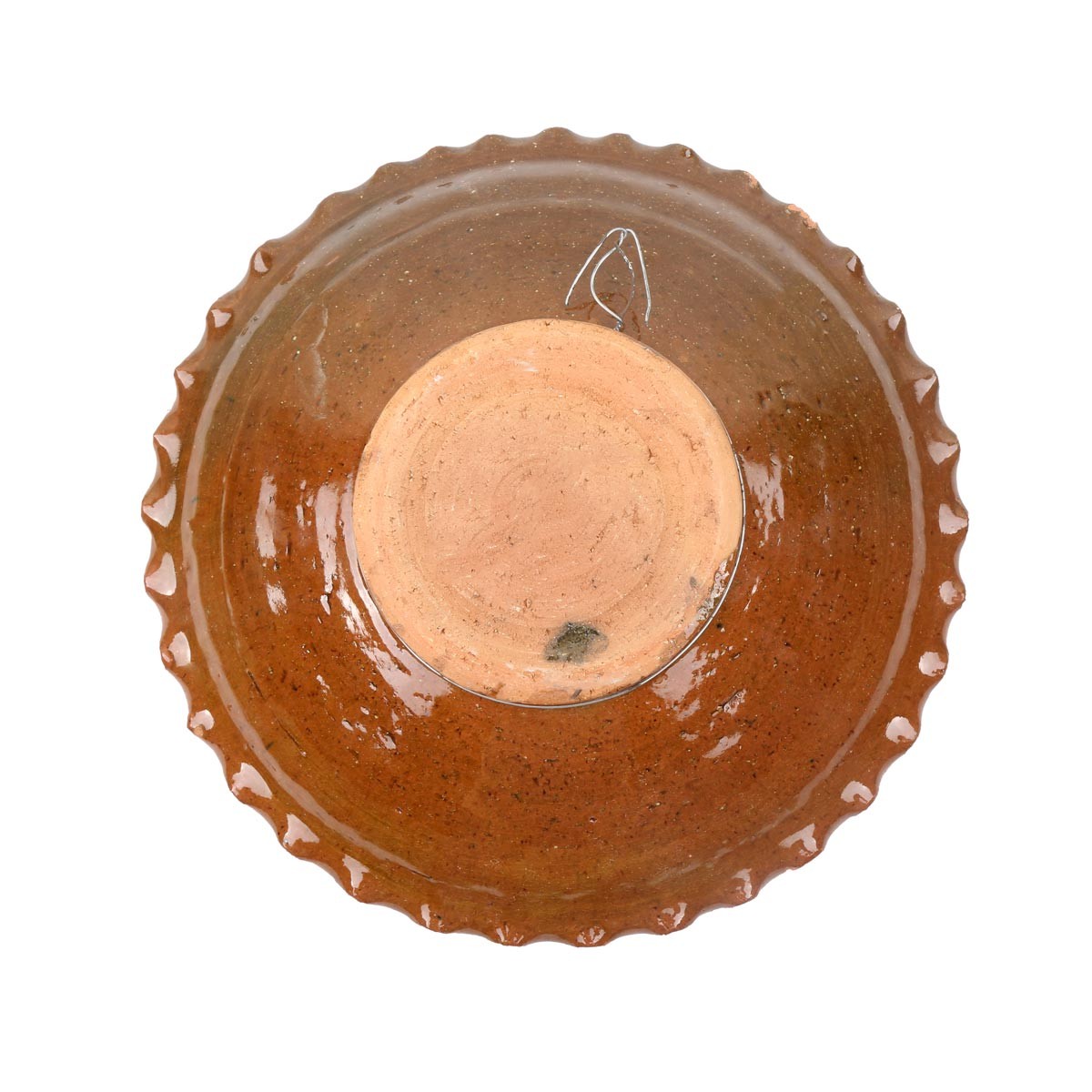 Brown Flat Fresh Fruit Ceramic Plate | Handmade Curled Edge Candy Plate 3