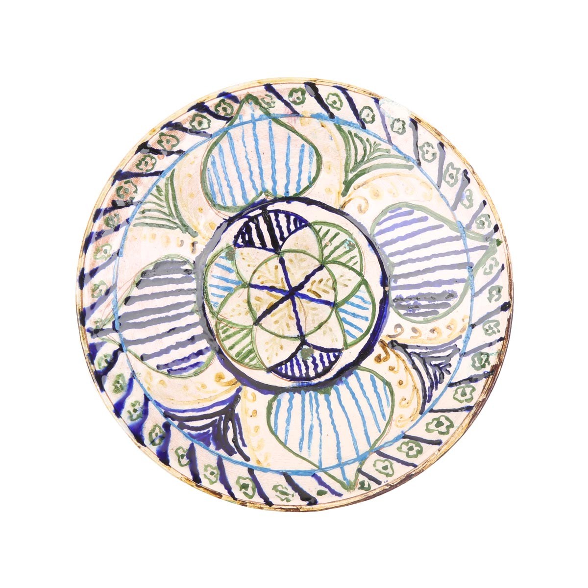 Off-White Ceramic Small Footed Plate | Petal Patterned Ceramic Plate 2