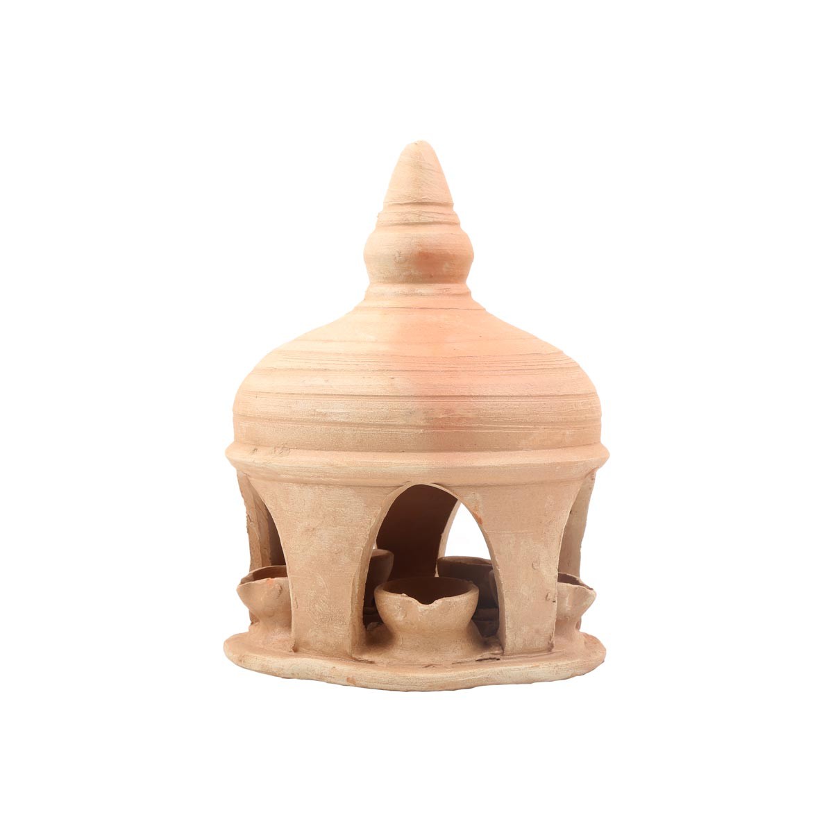 Brown Handmade Candle Holder | 5-in-1 Clay Candle Stand 1