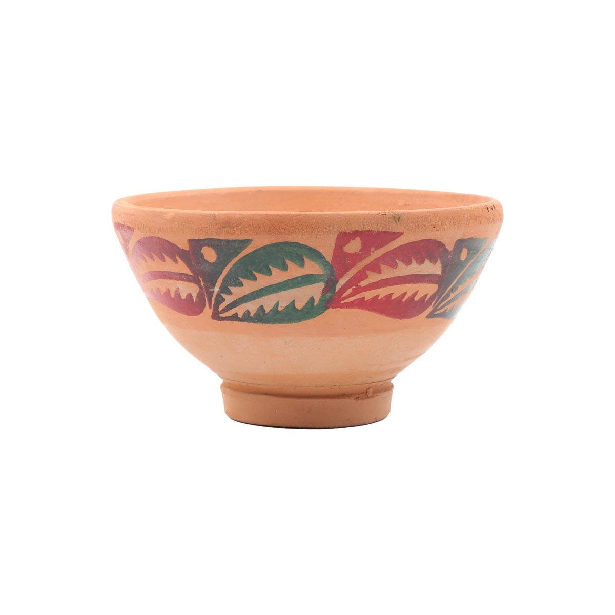 Brown Ceramic Small Footed Bowl | Petal Hand-Painted Clay Bowl 1