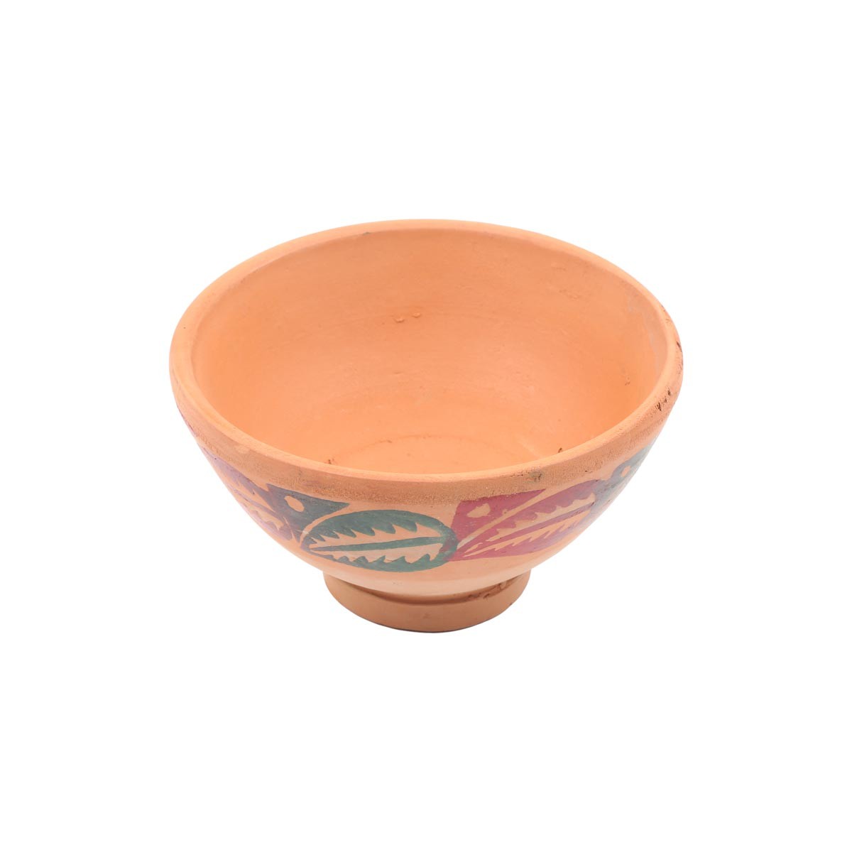 Brown Ceramic Small Footed Bowl | Petal Hand-Painted Clay Bowl 2