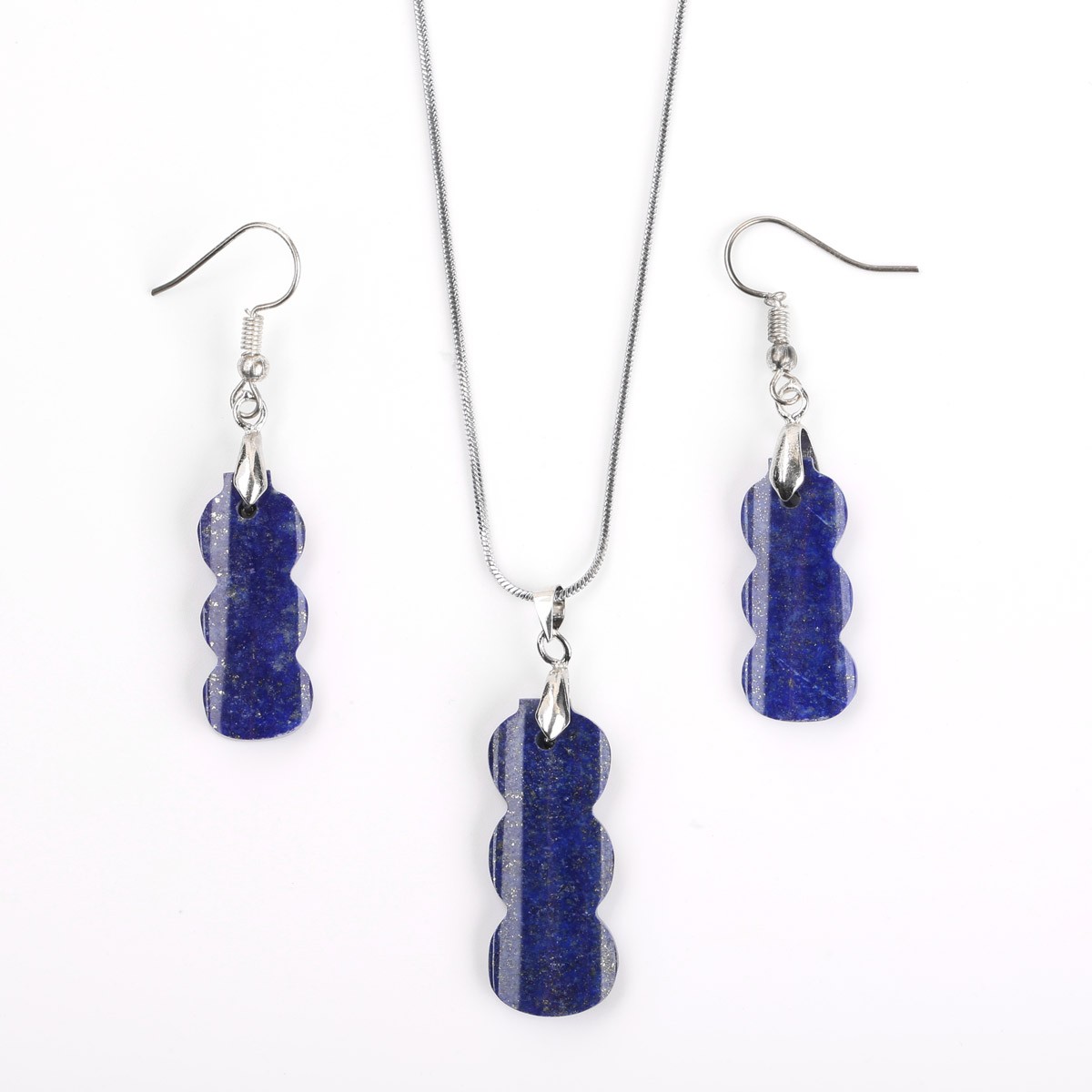 Lapis Lazuli Pendant & Earrings | Silver Dangle Earrings With Necklace 1