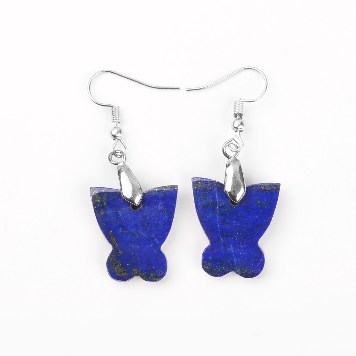 Silver Lapis Set | Butterfly Hook Earrings With Pendant 3