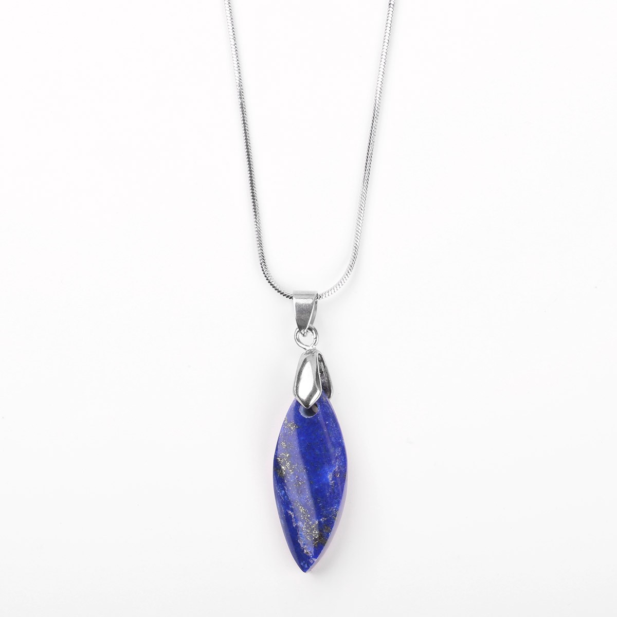 Blue Lapis Necklace & Earrings Set | Silver Pear Earrings With Pendant 2