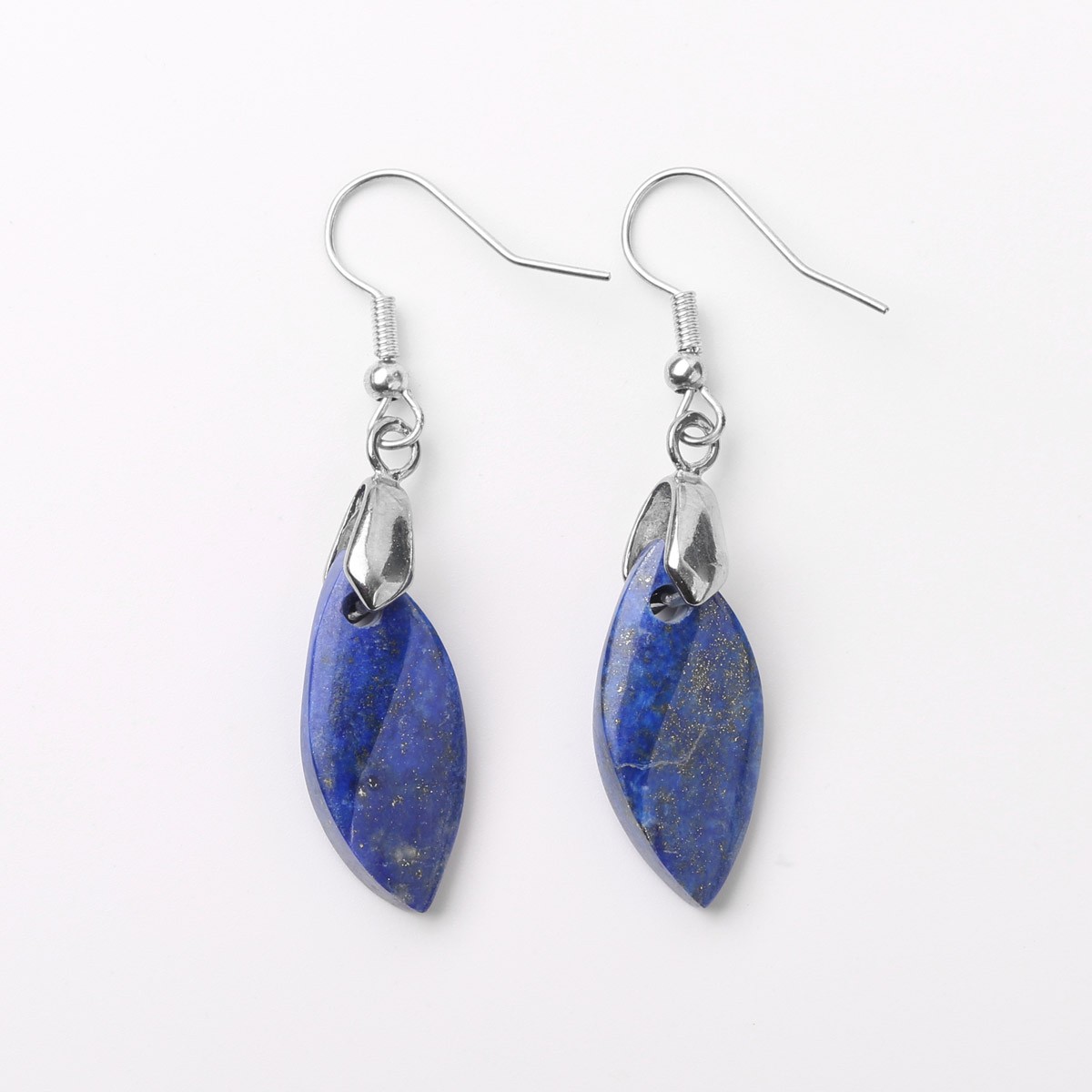 Blue Lapis Necklace & Earrings Set | Silver Pear Earrings With Pendant 3
