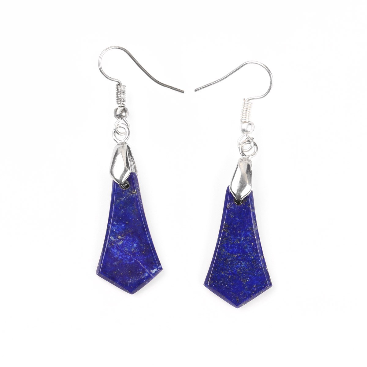 Lapis Drop Earrings & Necklace Set | Silver Lazuli Pendant With Earrings 3