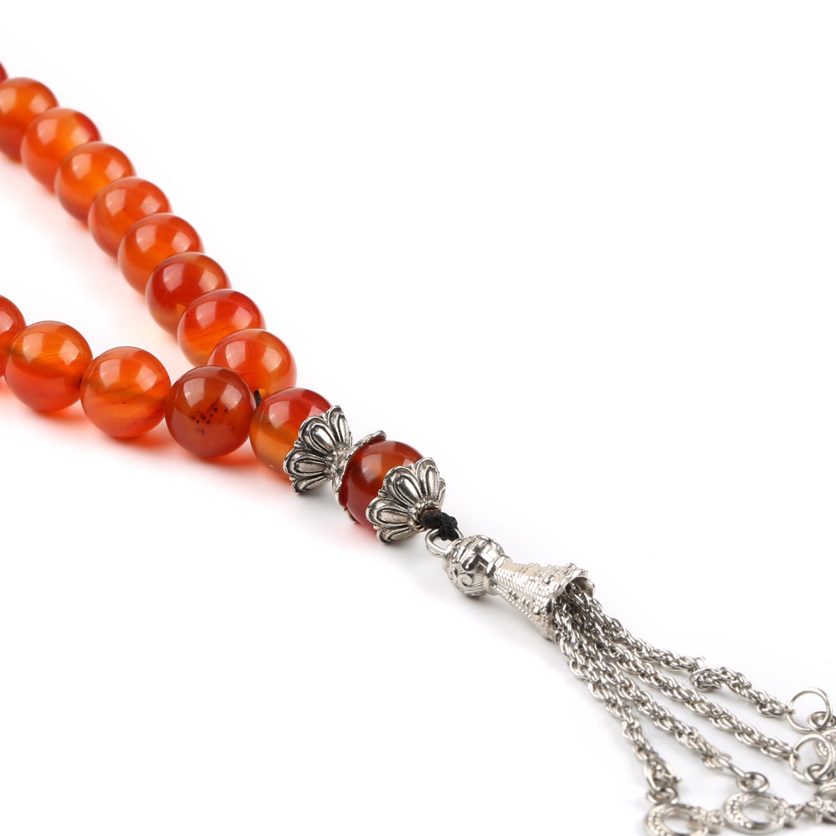Orange Agate Stone Tasbih | Islamic Prayer Bead Tasbih 2
