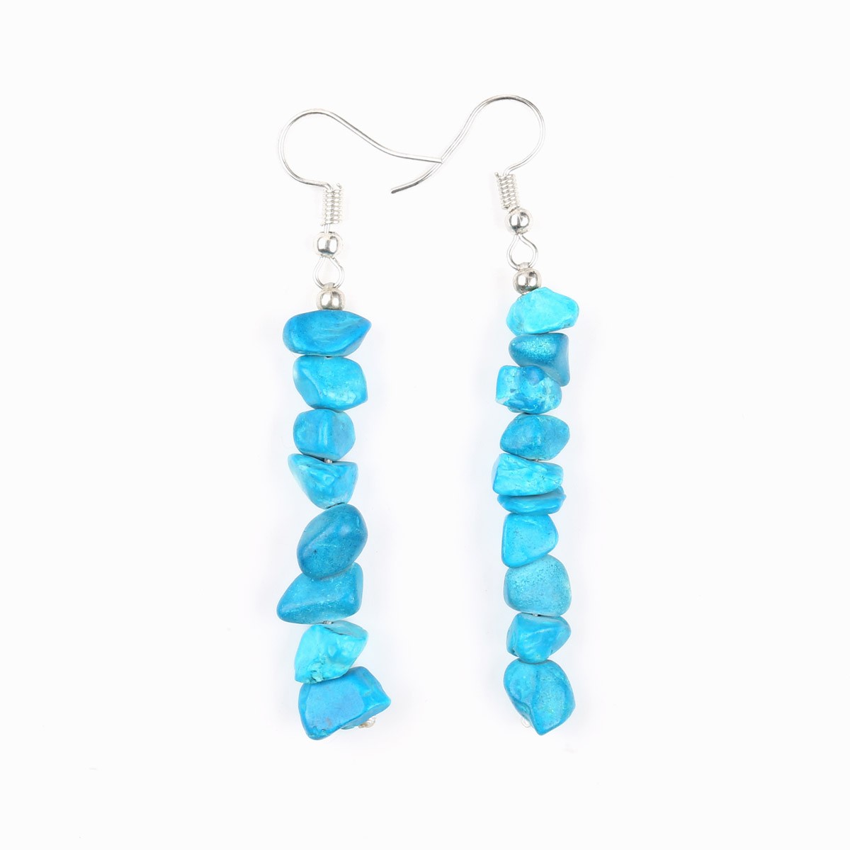 Blue Turquoise Set | Braided Choker With Hook Earrings and Bracelet 3