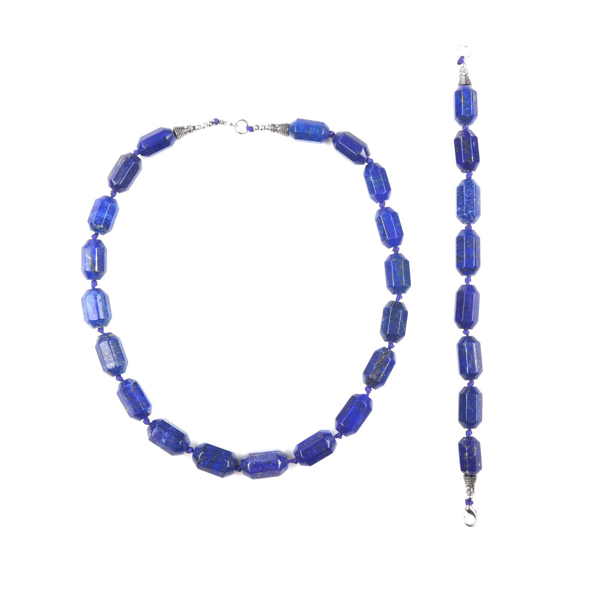 Lapis Lazuli Jewelry Set | Beaded Choker With Bracelet 1