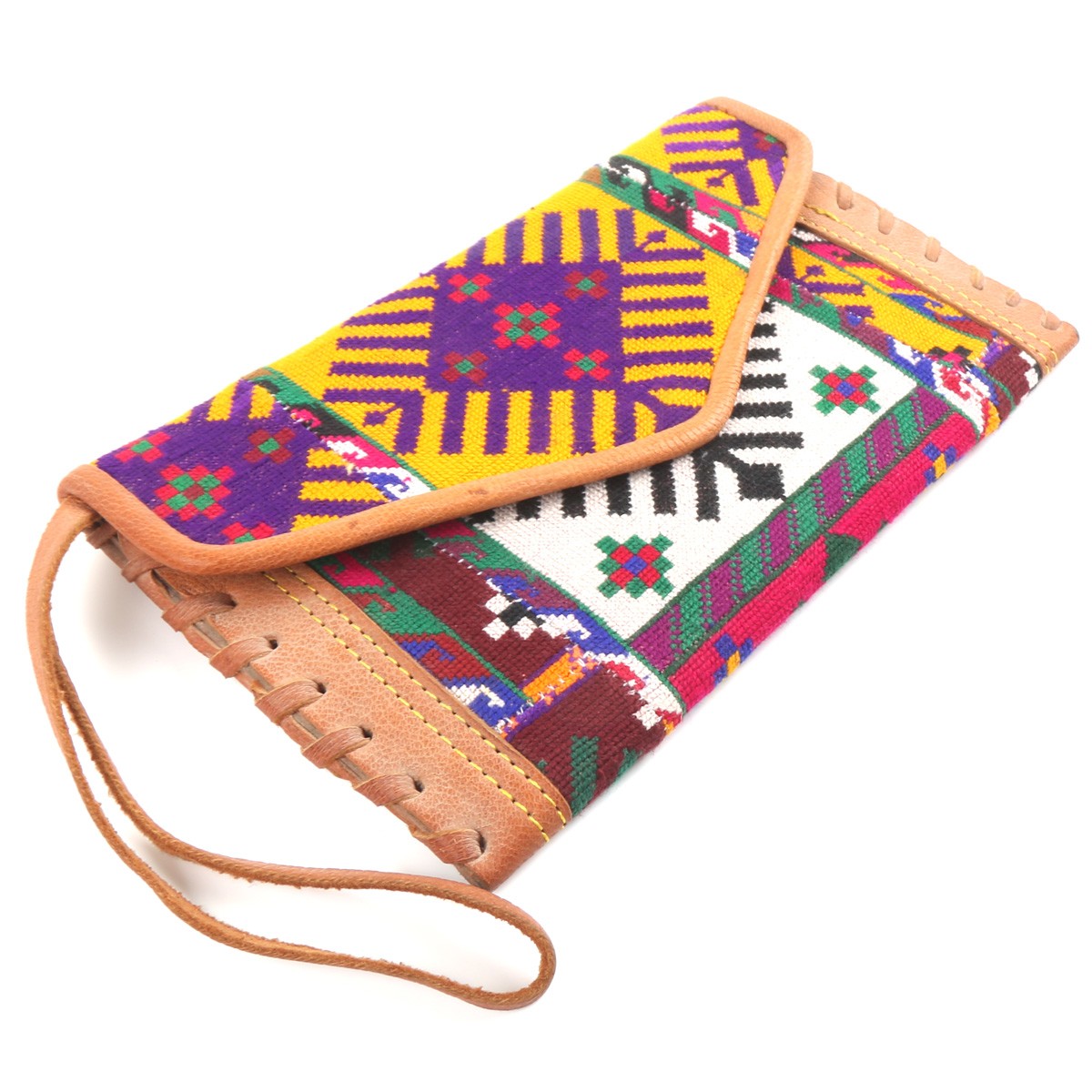 Flip Embroidered Handbag | Leather Clutch Purse 4