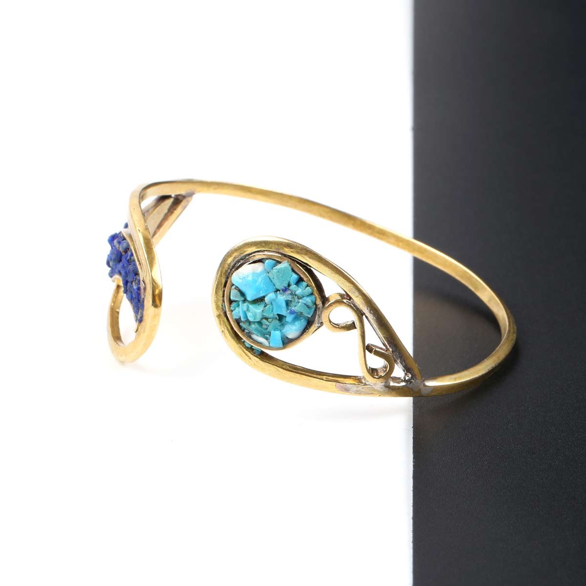 Gemstone Bangle Bracelet | Bronze Cuff Bracelet 2