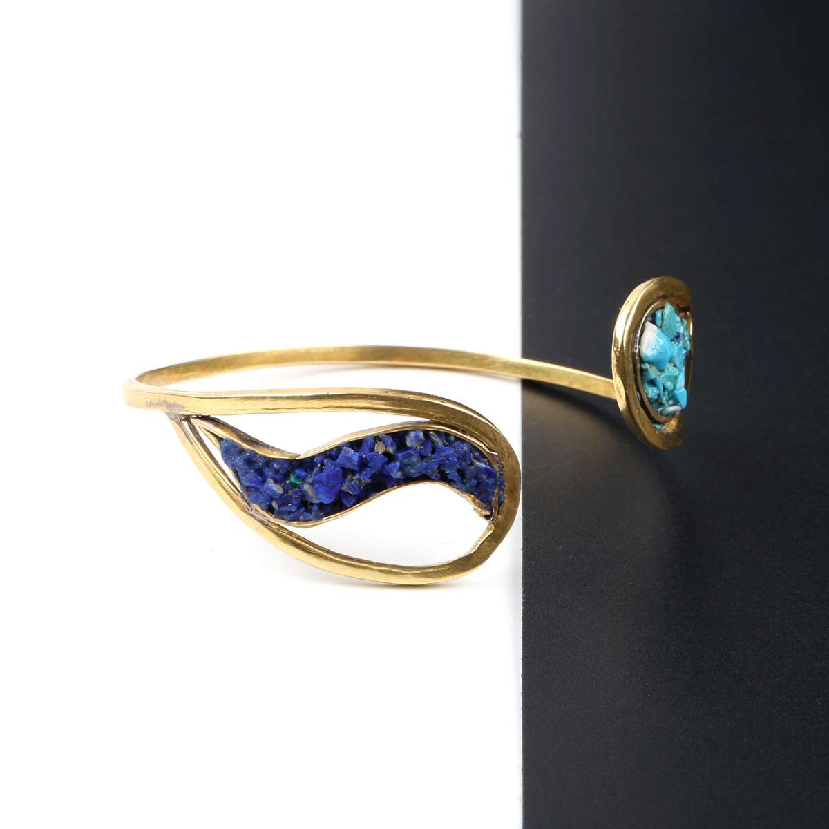 Gemstone Bangle Bracelet | Bronze Cuff Bracelet 3