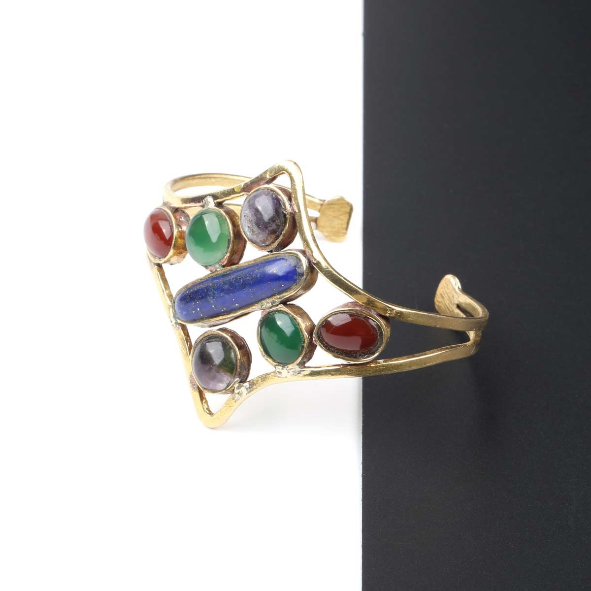 Multi-Stone Golden Bracelet | Cuff Bracelet 2