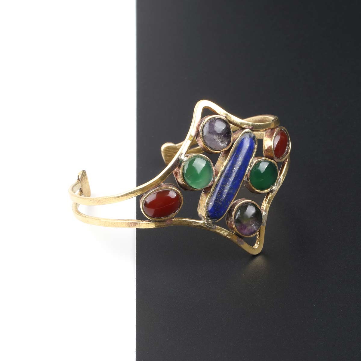 Multi-Stone Golden Bracelet | Cuff Bracelet 3
