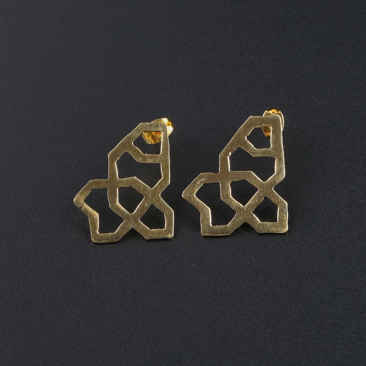 Bronze Studs | Golden Engraved Studs 4