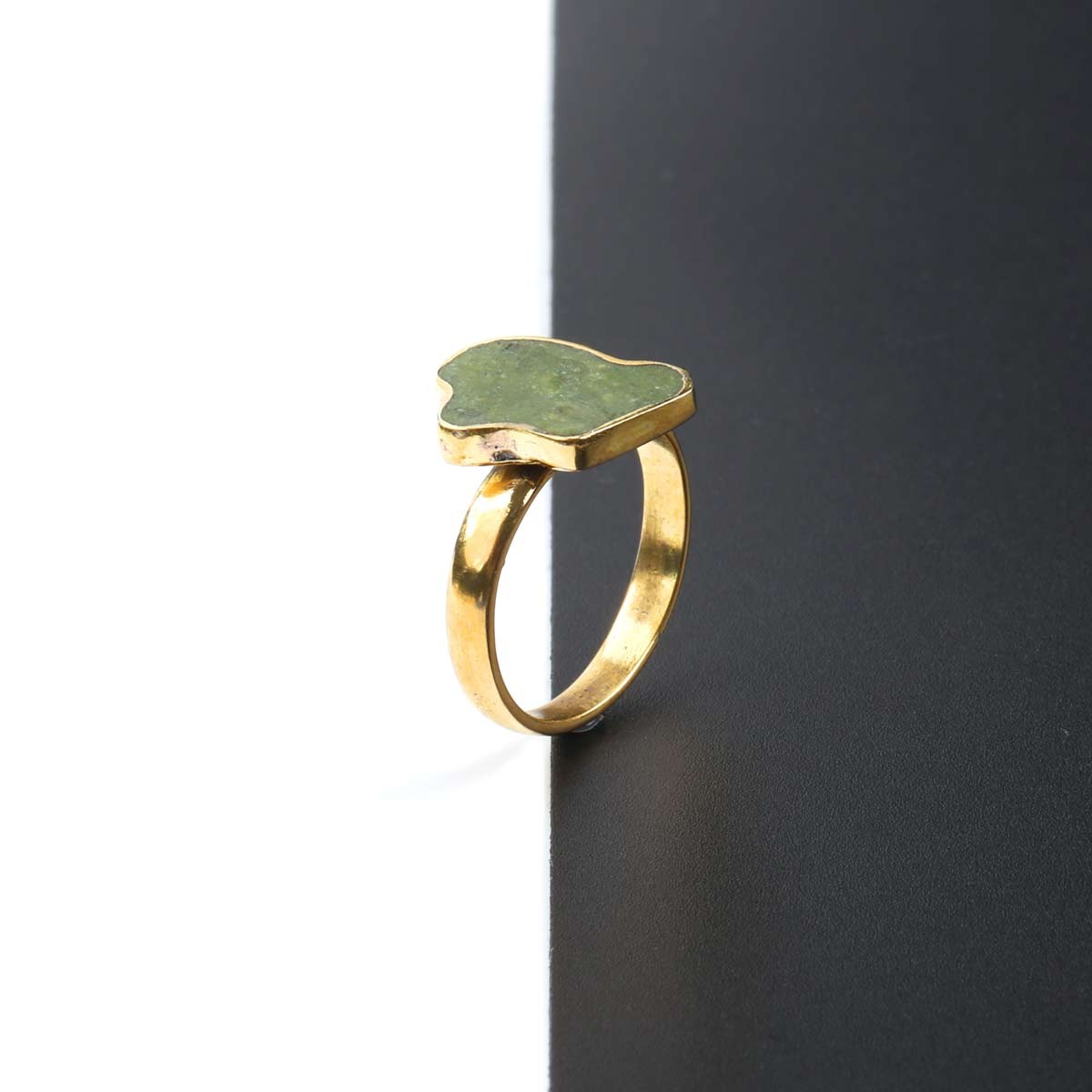 Chrysocolla Stone Ring | Bronze Straight Ring 1