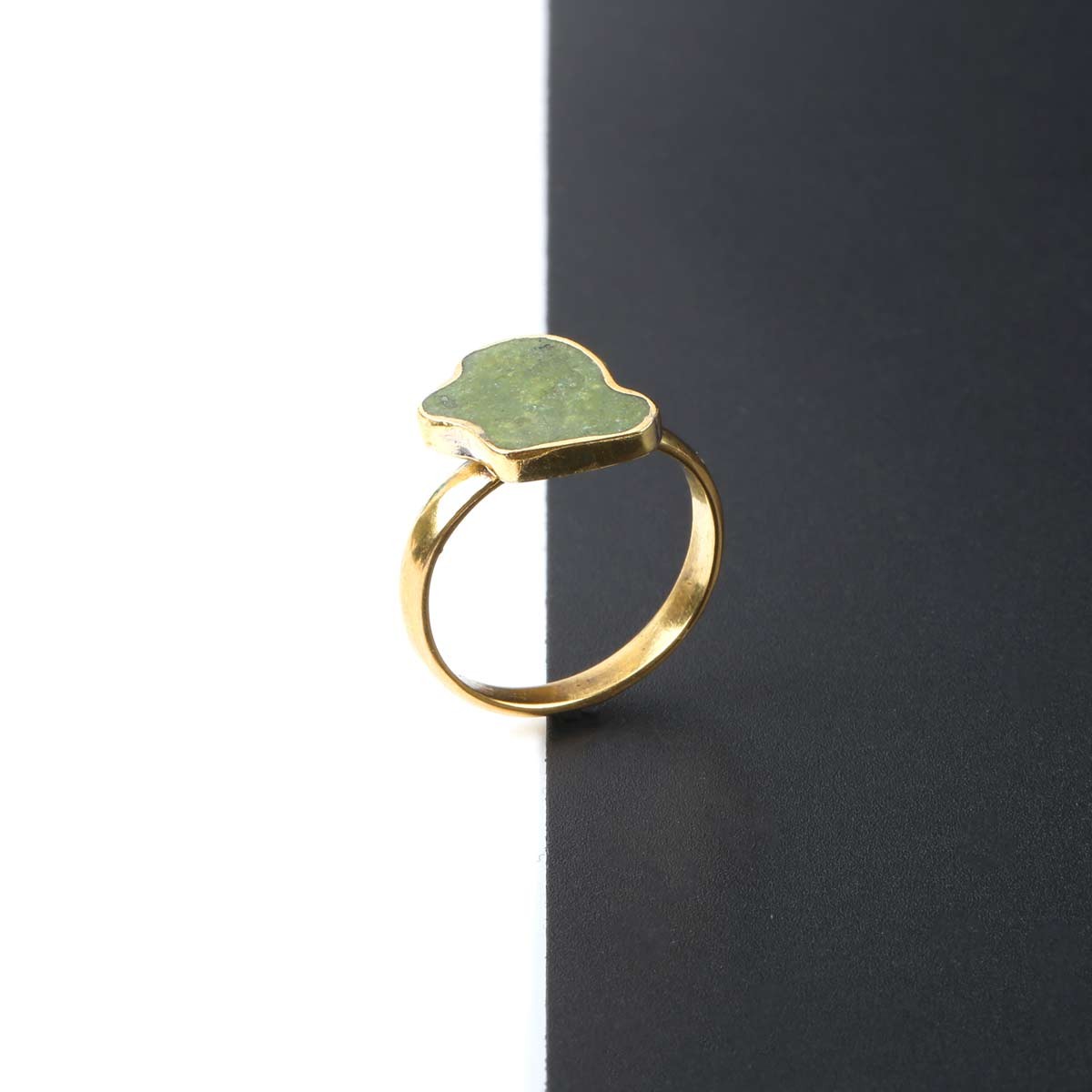 Chrysocolla Stone Ring | Bronze Straight Ring 2