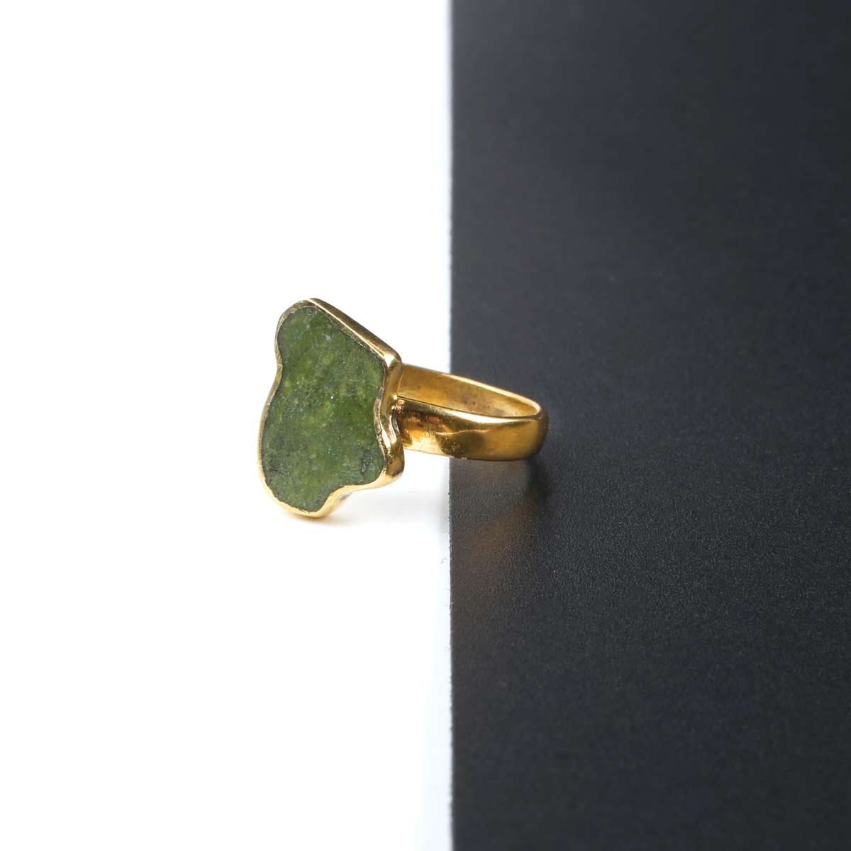 Chrysocolla Stone Ring | Bronze Straight Ring 3
