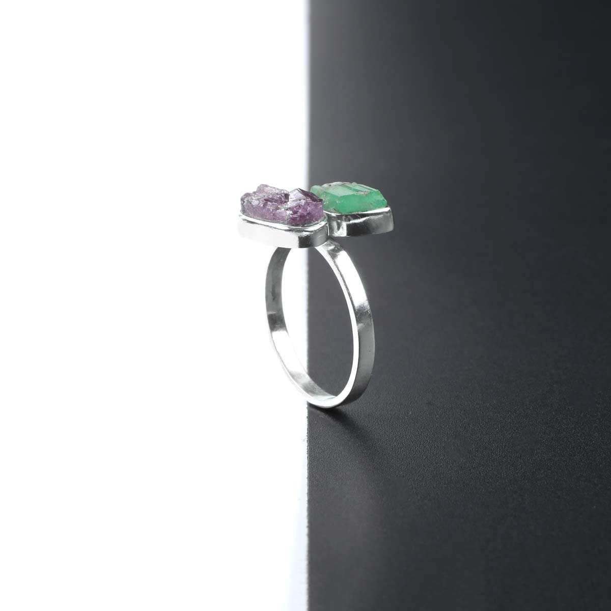 Two-Stone Ring | Silver Fancy Ring 1