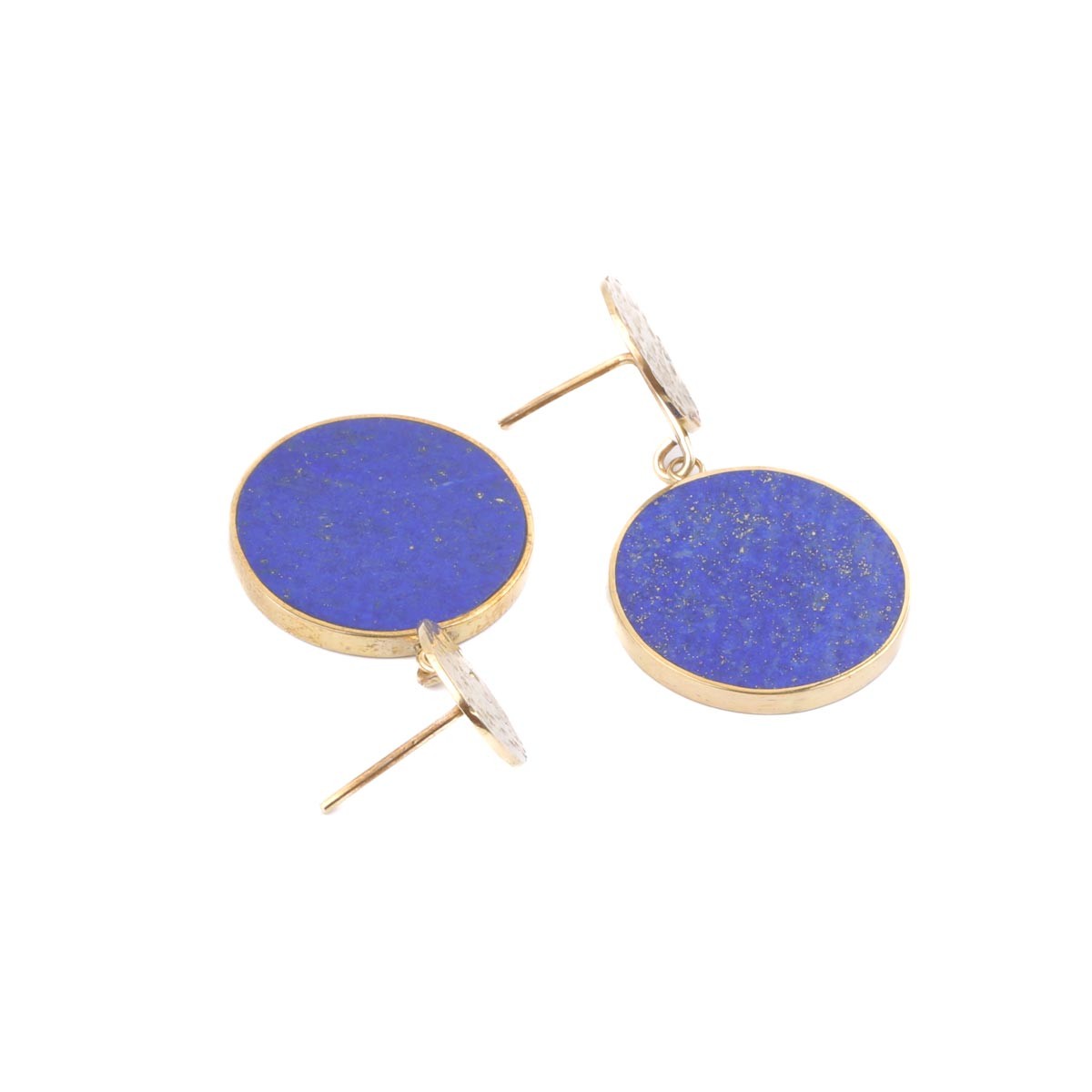 Lapis Lazuli Dangle Studs | Gold-Plated Drop Studs 3