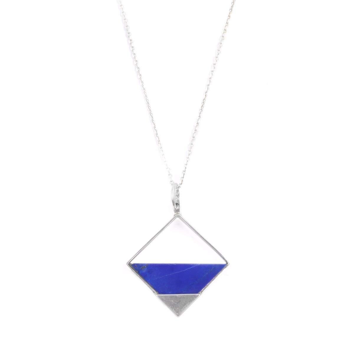 Lapis Lazuli Marquise Jewelry Set | Silver Necklace with Studs 3