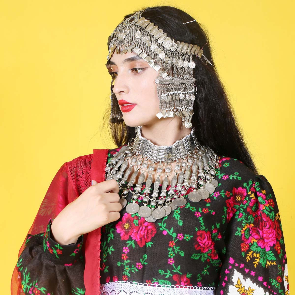 Handmade Afghan Dress with Trousers | Vibrant Floral Design | Traditional Women's Clothing 5