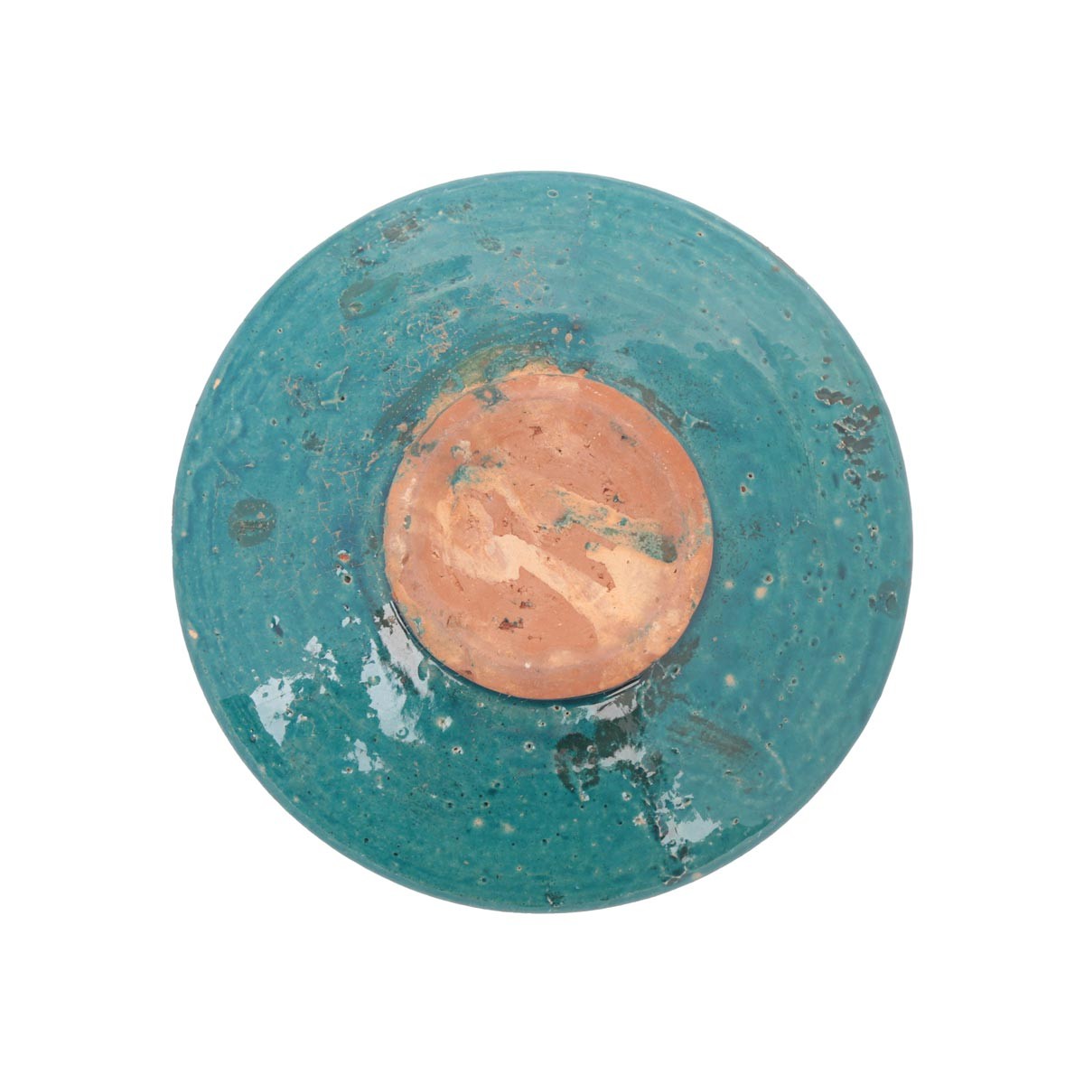 Turquoise Blue Small Ceramic Plate | Handcrafted Footed Floral Paint Plate 3