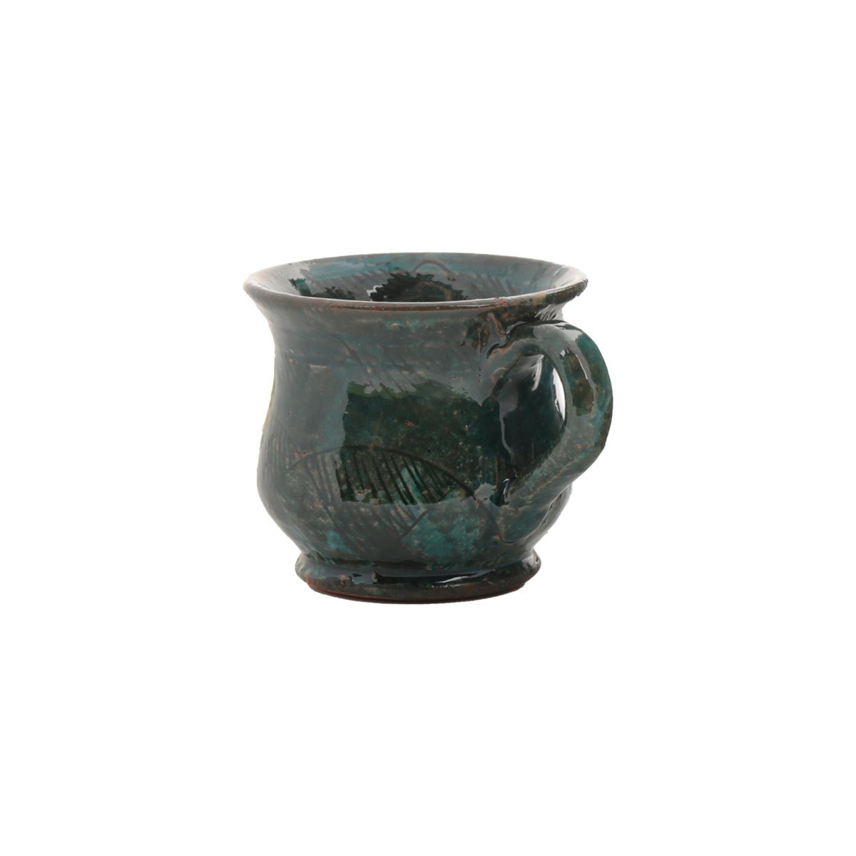 Green Ceramic Combo Set of Teapot & Cup | Floral Hand-Painted Rustic Teapot & Cup Set 3