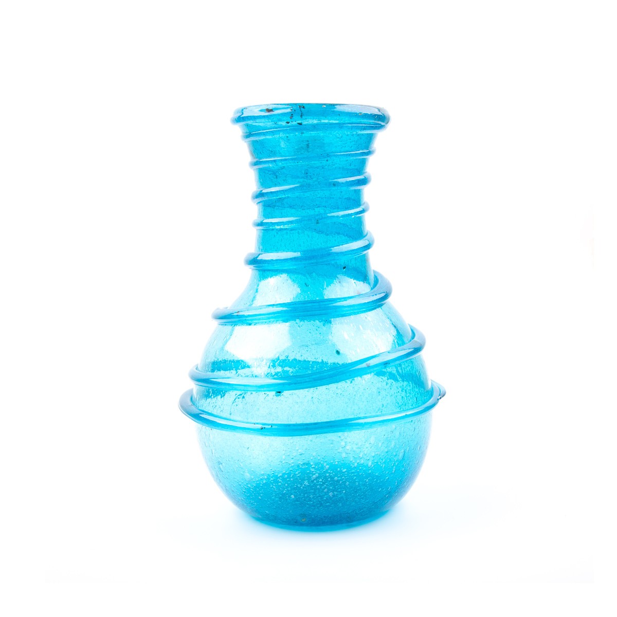 Blue Rustic Flower Vase | Glass Handmade Flower Pot 1