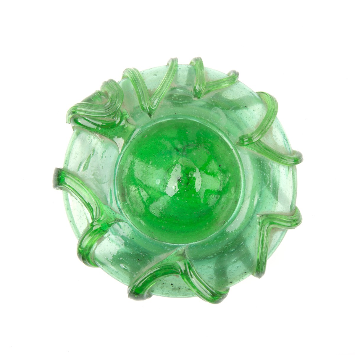 Green Engraved Glass Ashtray | Handmade Ashtray 3