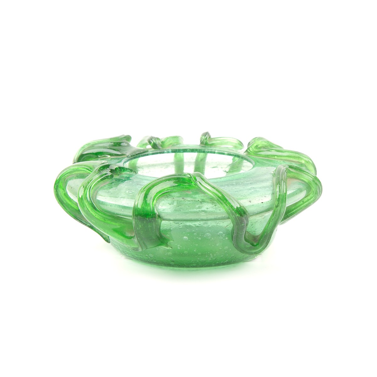Green Engraved Glass Ashtray | Handmade Ashtray 2
