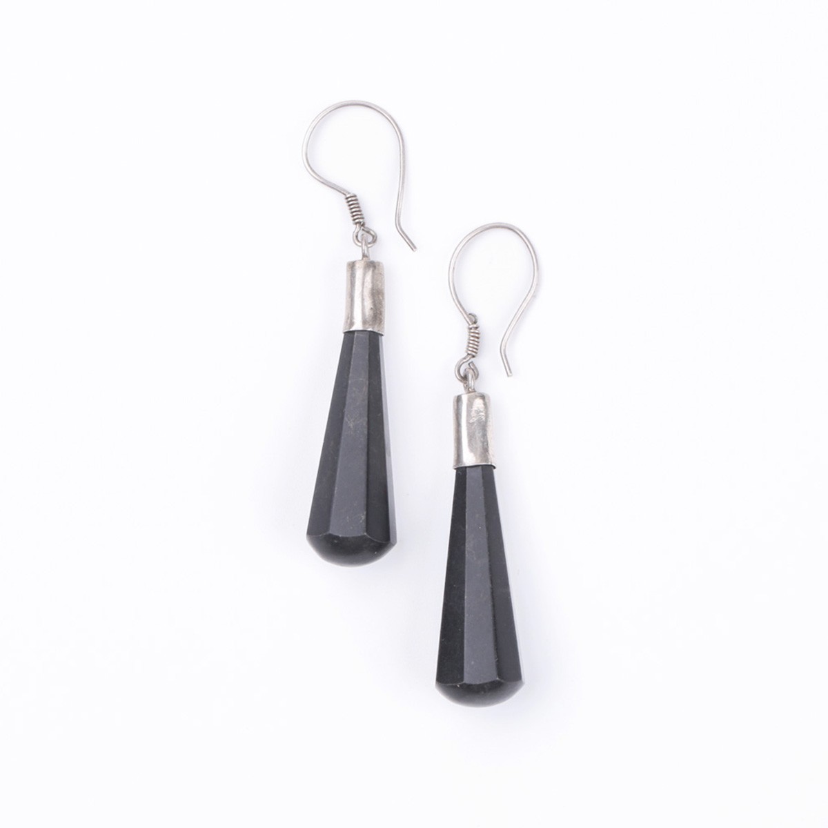 Black Agate Earrings | Dangle Silver Earrings 1
