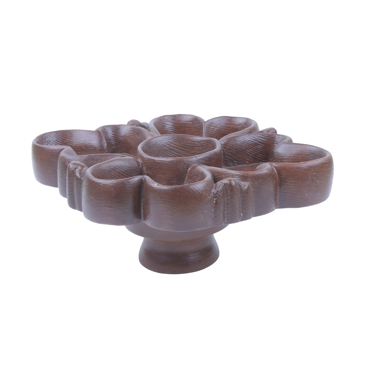 Plane tree Wooden Dry Fruit Dish | Floral Footted Dry Fuirt Plate 1