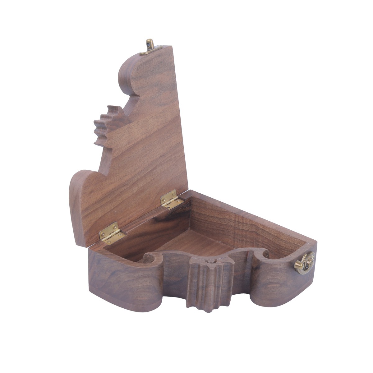 Walnut Engraved Jewel Box | Triangle Carved Gift Box 3