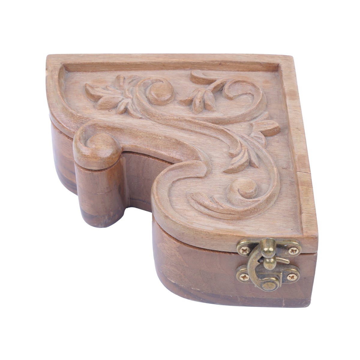 Walnut Engraved Mini Jewel Box | Triangle Carved Gift Box 1