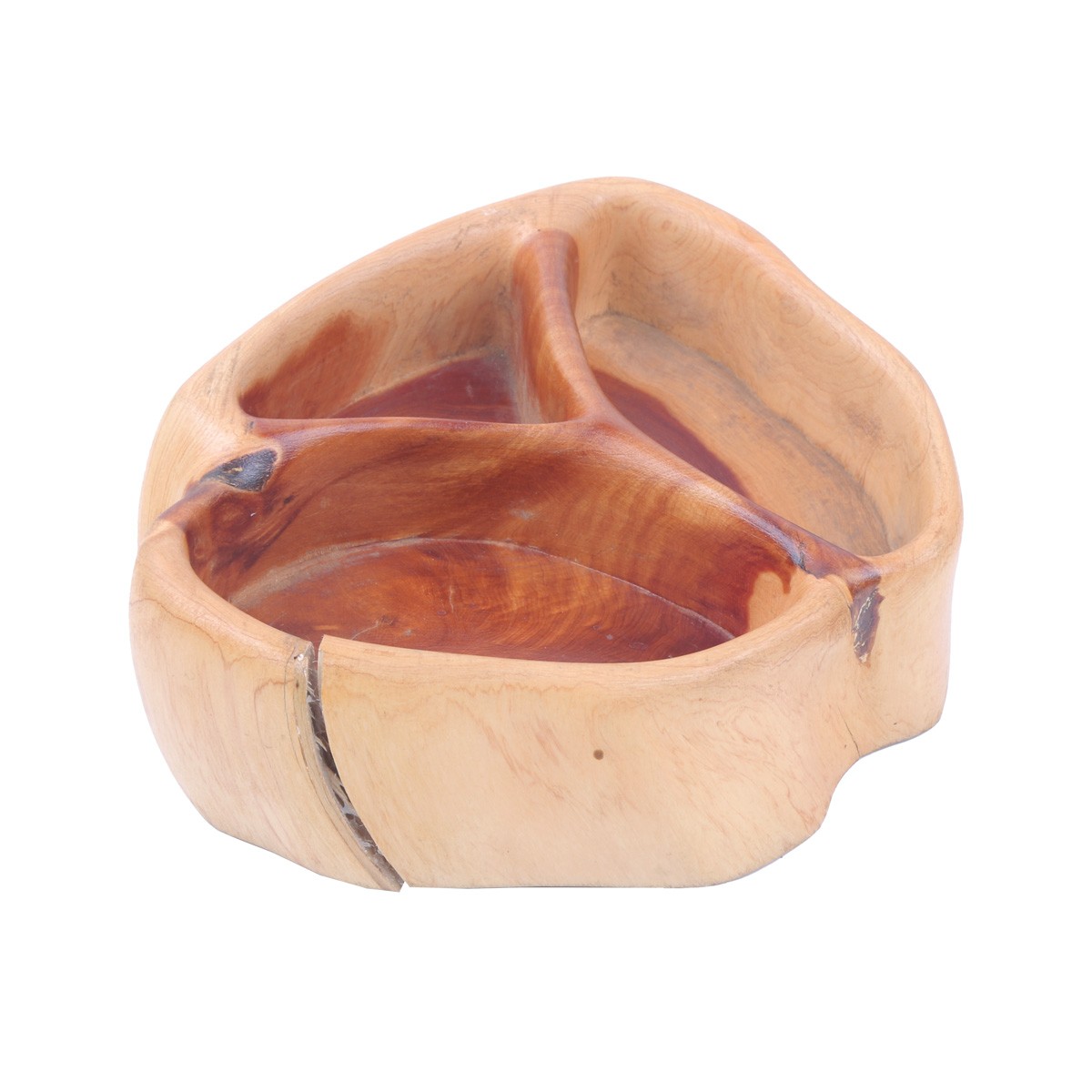Cedar Three-Portion Dry Fruit Dish | Wooden Mini Candy Dish 1
