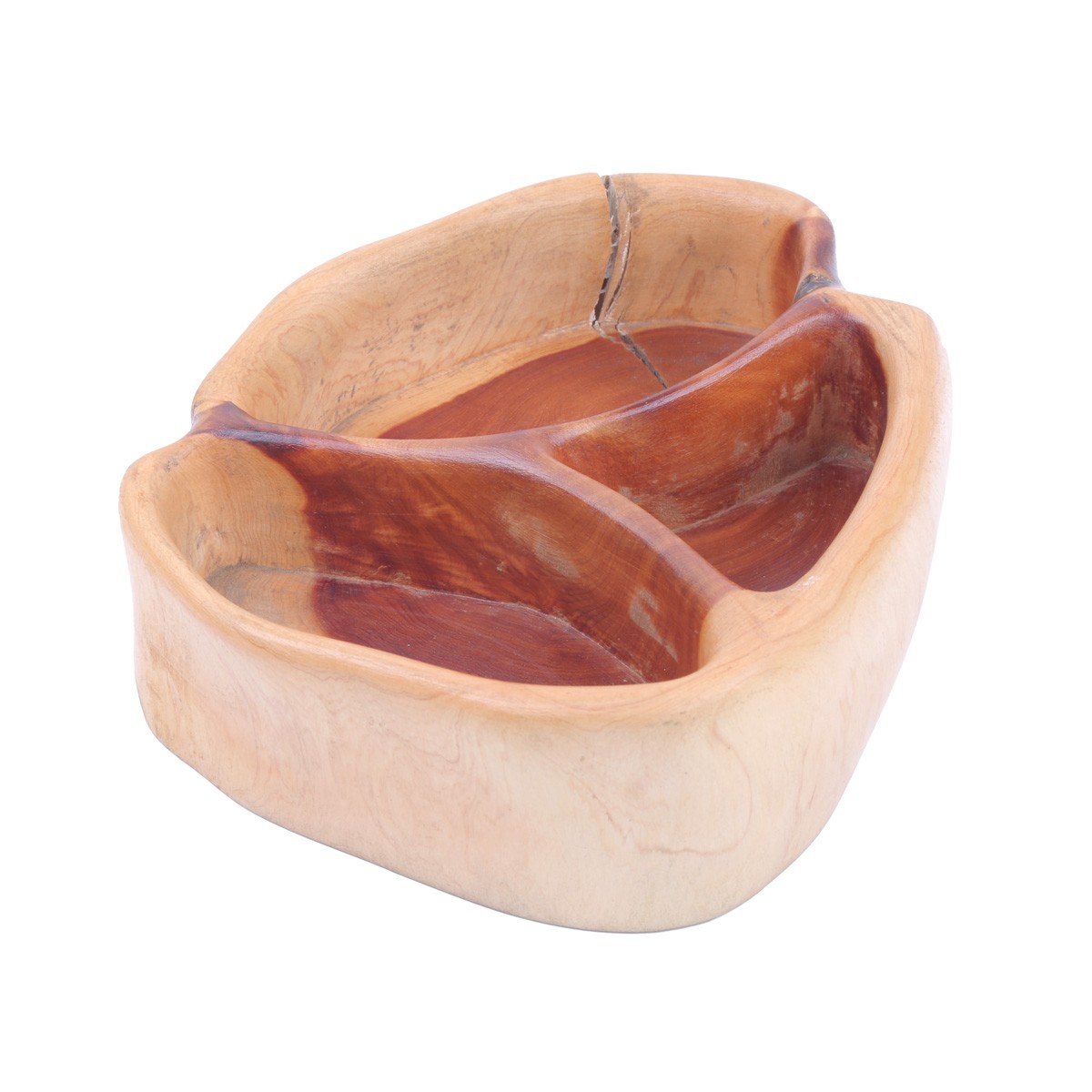 Cedar Three-Portion Dry Fruit Dish | Wooden Mini Candy Dish 2