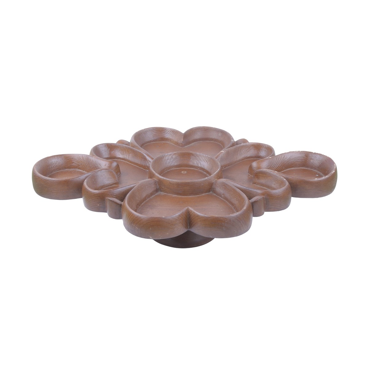 Plane tree Wooden Candy Plate | Flower Design Footed Dry Fruit Dish 2