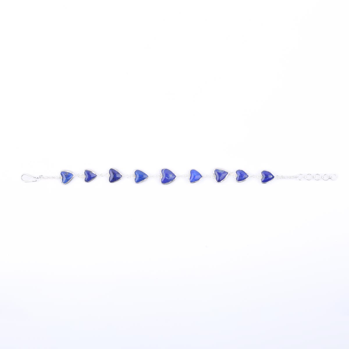 Lapis Heart Design Bracelet| Silver Chain Bracelet 3
