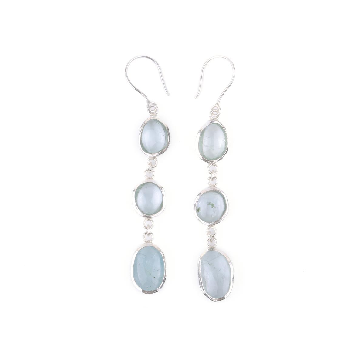 Aquamarine Dangle Earrings| Silver Station Earrings 2