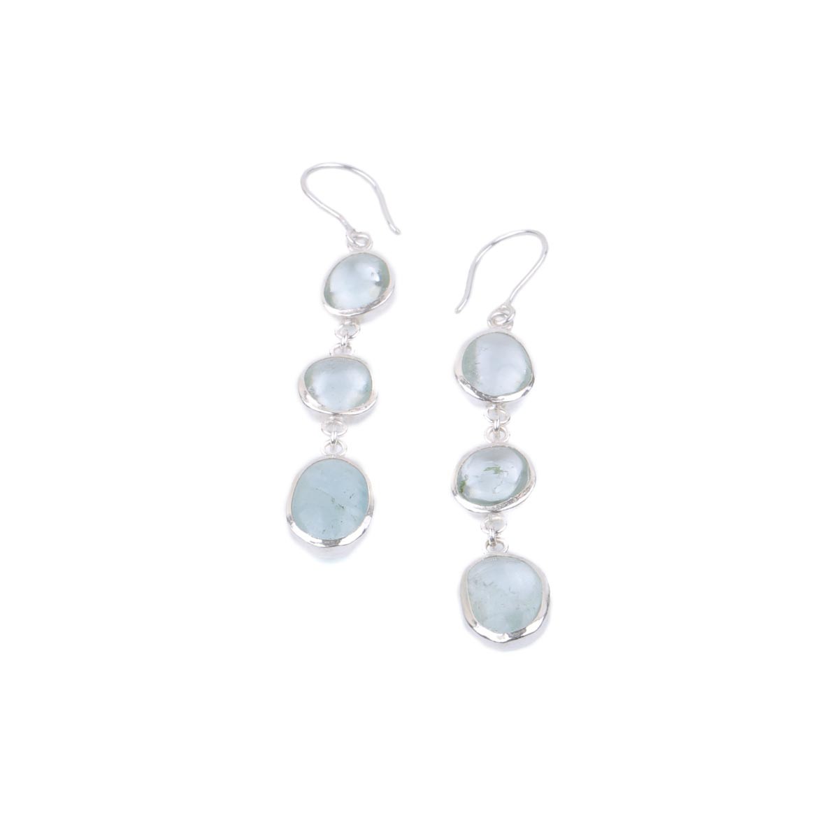 Aquamarine Dangle Earrings| Silver Station Earrings 3