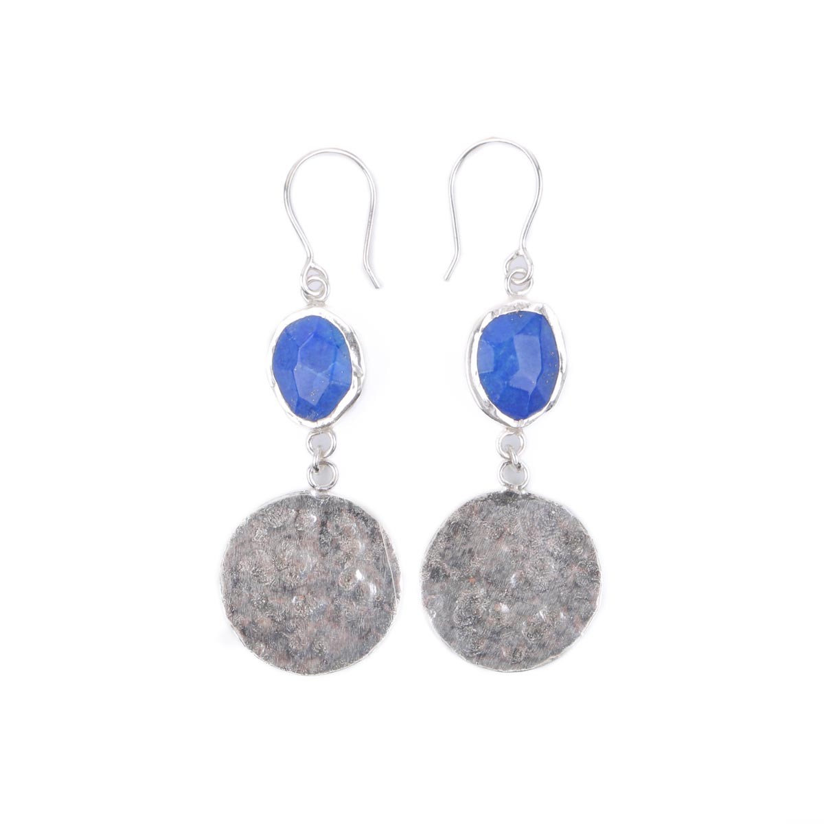 Azure Lapis Earrings| Silver Dangle Earrings 2