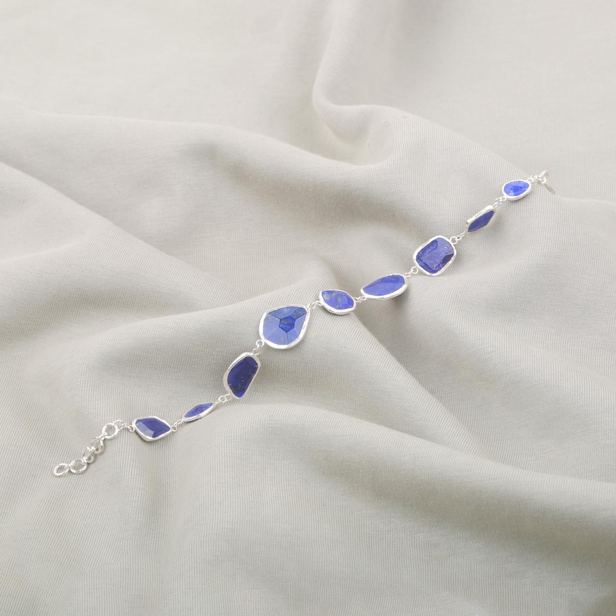 Lapis Chandelier Necklace, Earrings & Bracelet| Silver Jewelry Set 5