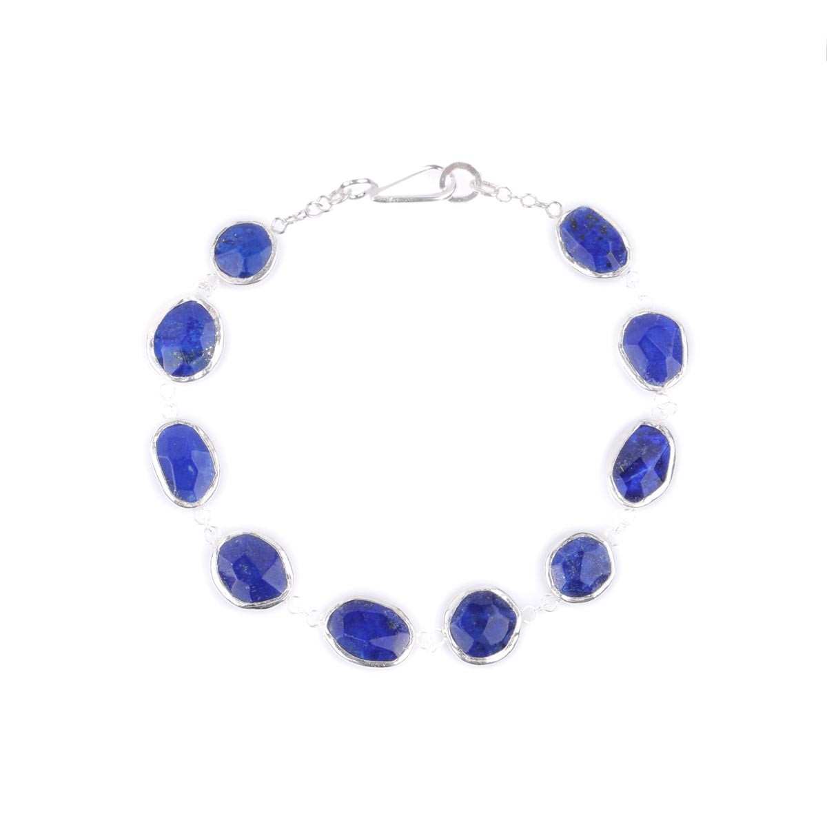 Lapis Station Bracelet| Silver Chain Bracelet 2