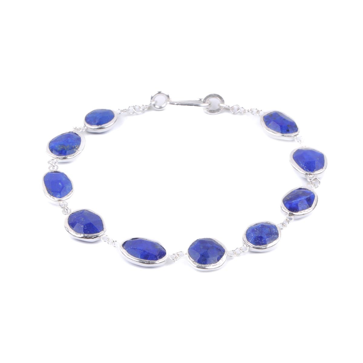 Lapis Station Bracelet| Silver Chain Bracelet 3