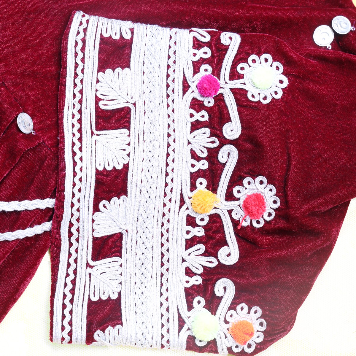 Gande Afghani Dress for Baby Girl | Velvet Frock 2