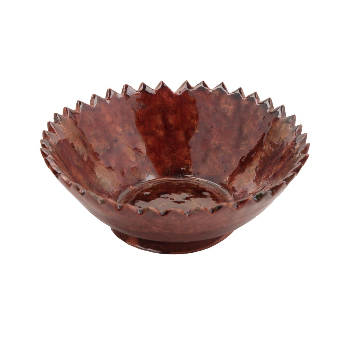 Brownish Maroon Footed Ceramic Bowl | Curled Elegance Handcrafted Ceramic Bowl 2