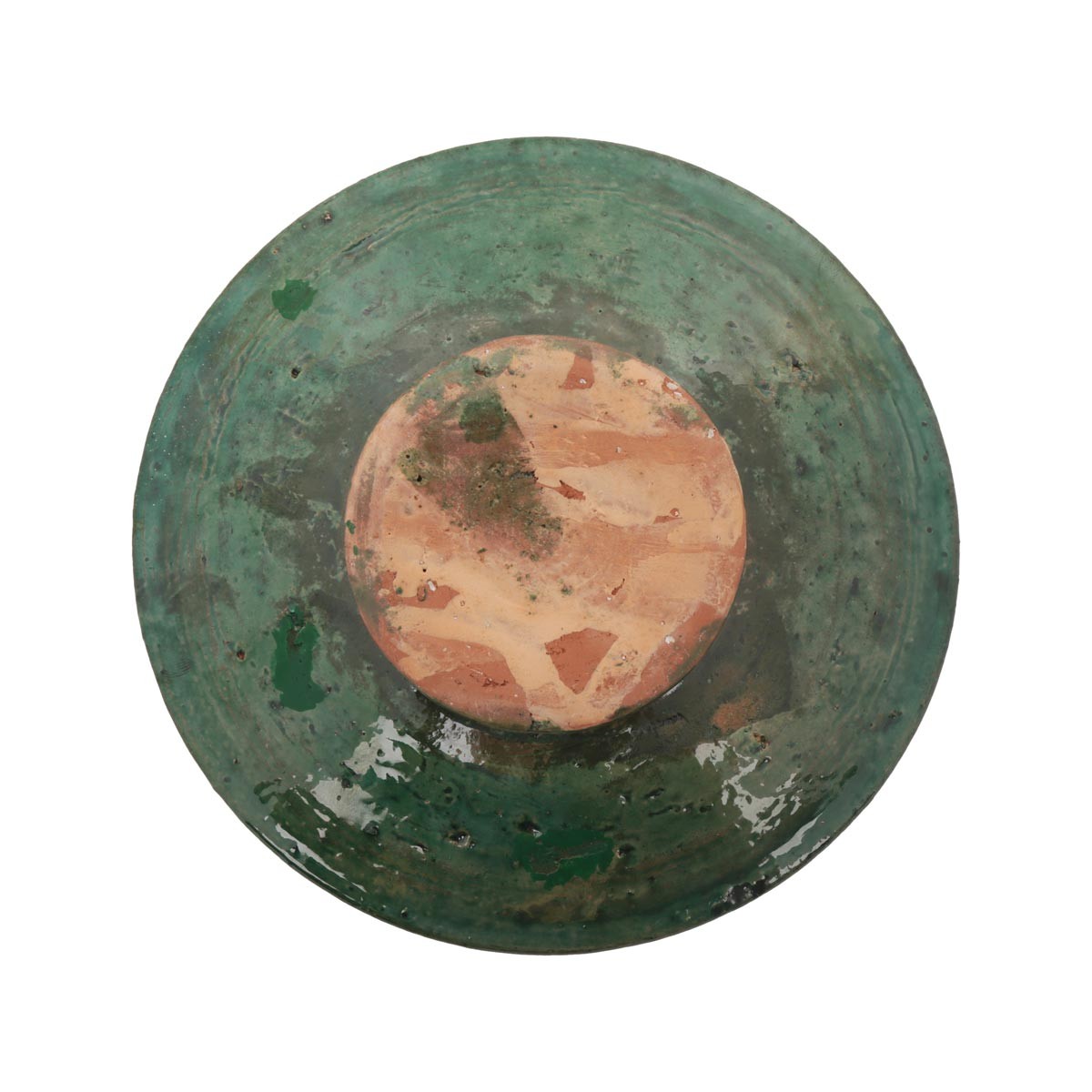 Green Istalefi Footed Ceramic Plate | Black Floral Hand Painted Plate 3