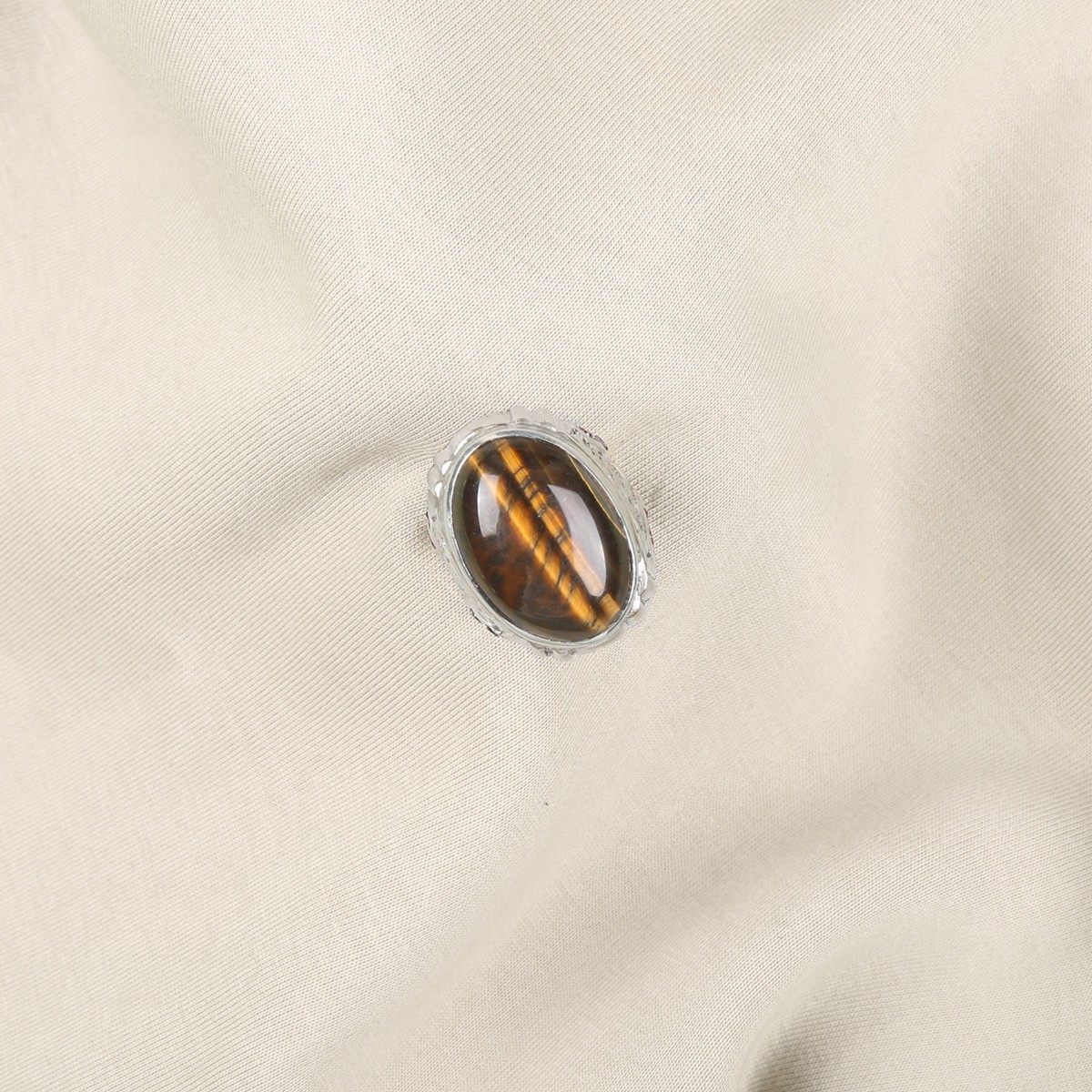 Agate Stone Handmade Ring | Silver Solitaire Engraved Ring 6