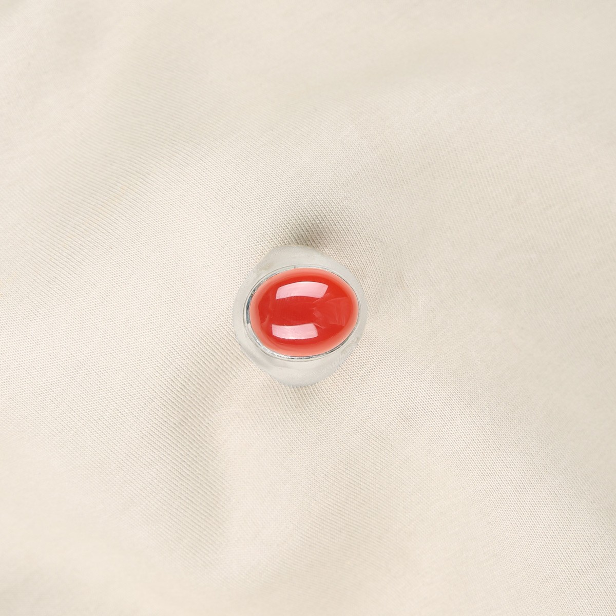 Red Agate Stone Handmade Ring | Silver Solitaire Ring  3